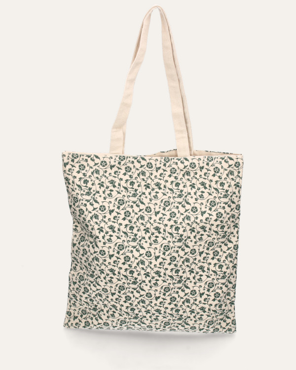 Beige 2024 English Country Print Toile Tote Bag